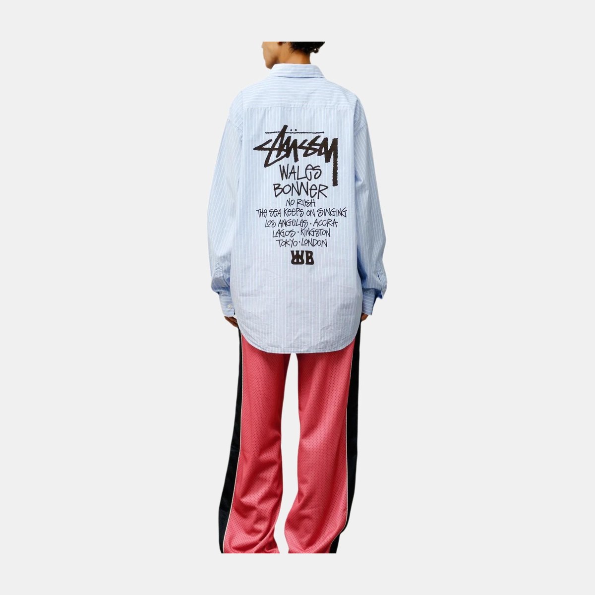 Stussy Wales Bonner FW25 POPLIN SHIRT logo
