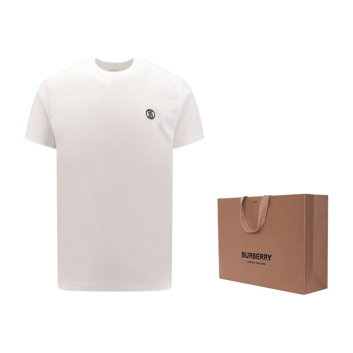Burberry Logo Embroidered T-Shirt White