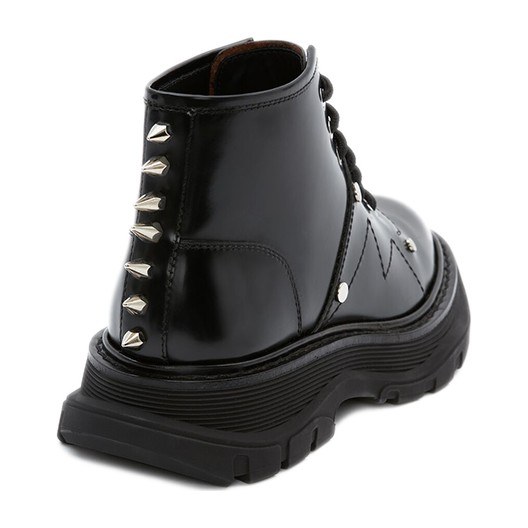 Alexander McQueen Lace-Up Ankle Boots Charcoal