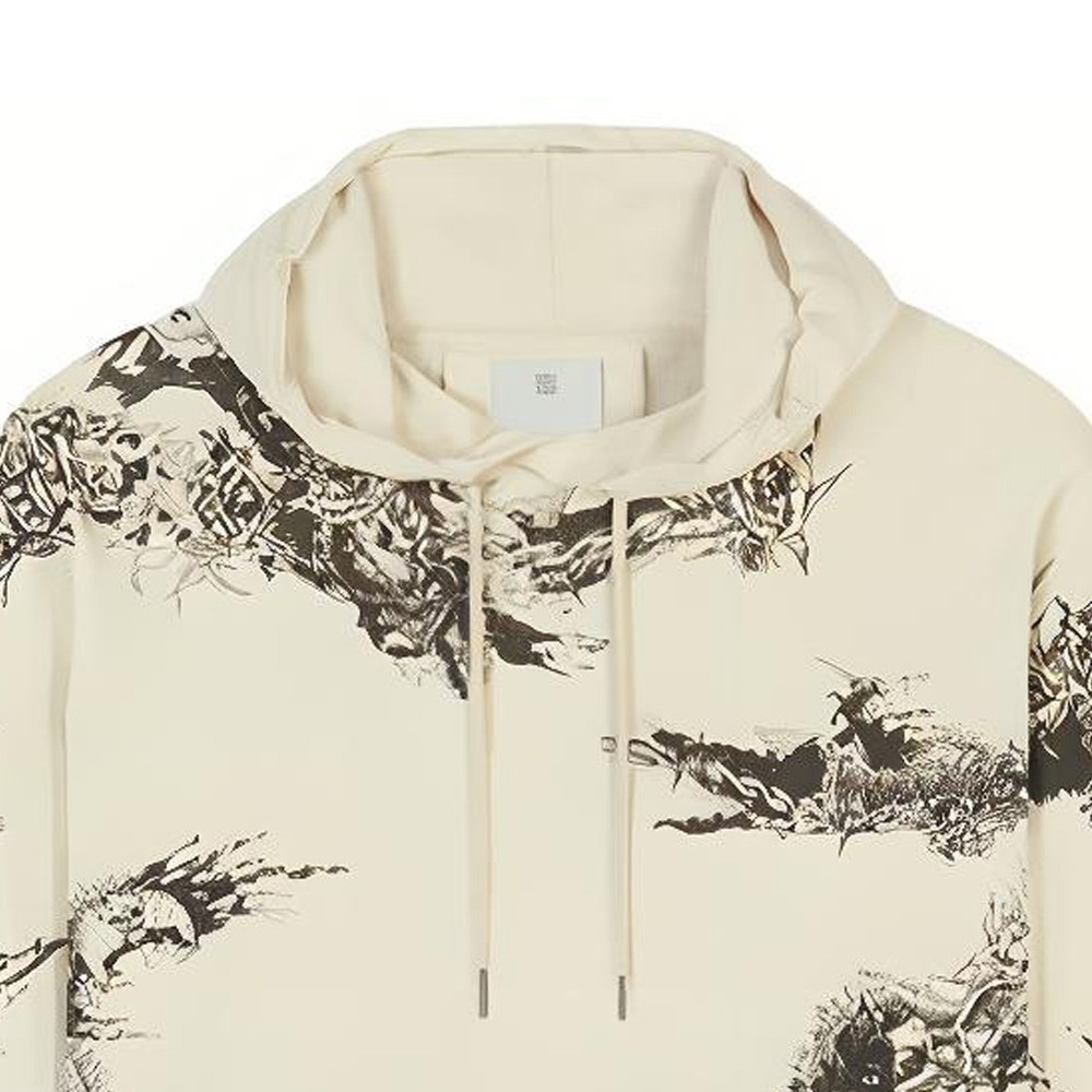 Givenchy SS21 Oversized Gothic Logo Hoodie Gray