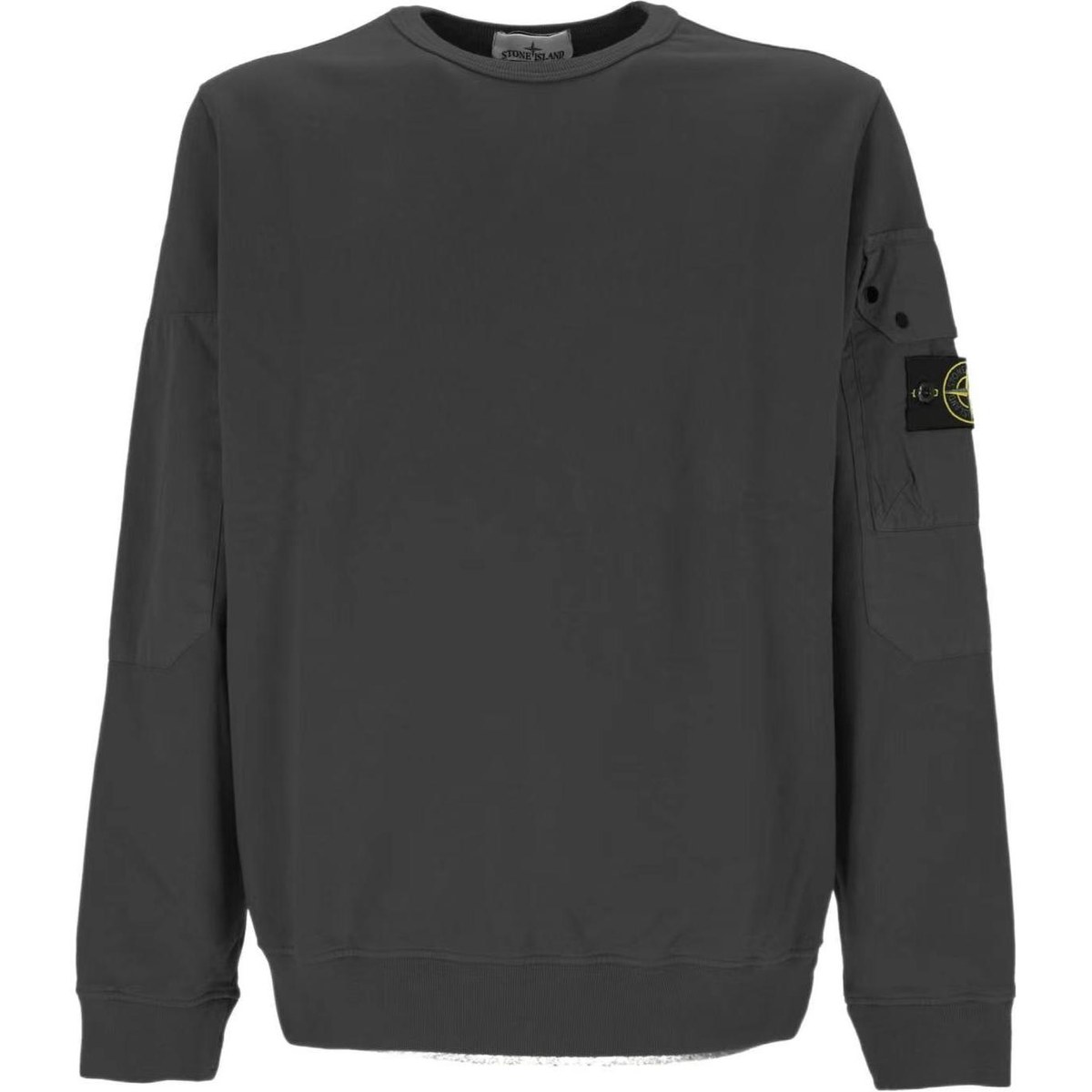Stone Island FW24 Logo Crewneck Sweatshirt Gray Black
