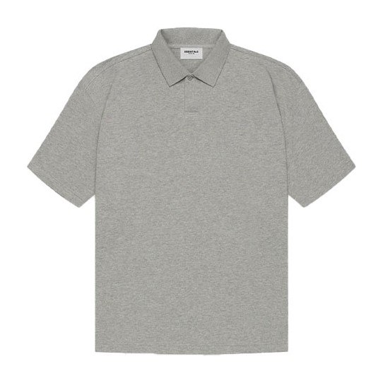 Fear of God Essentials SS21 Short Sleeve Polo Dark Heather Oatmeal