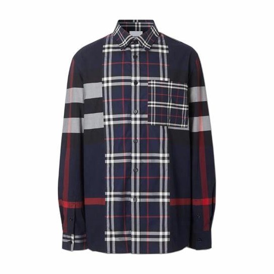 Burberry Patchwork Check Shirt Navy