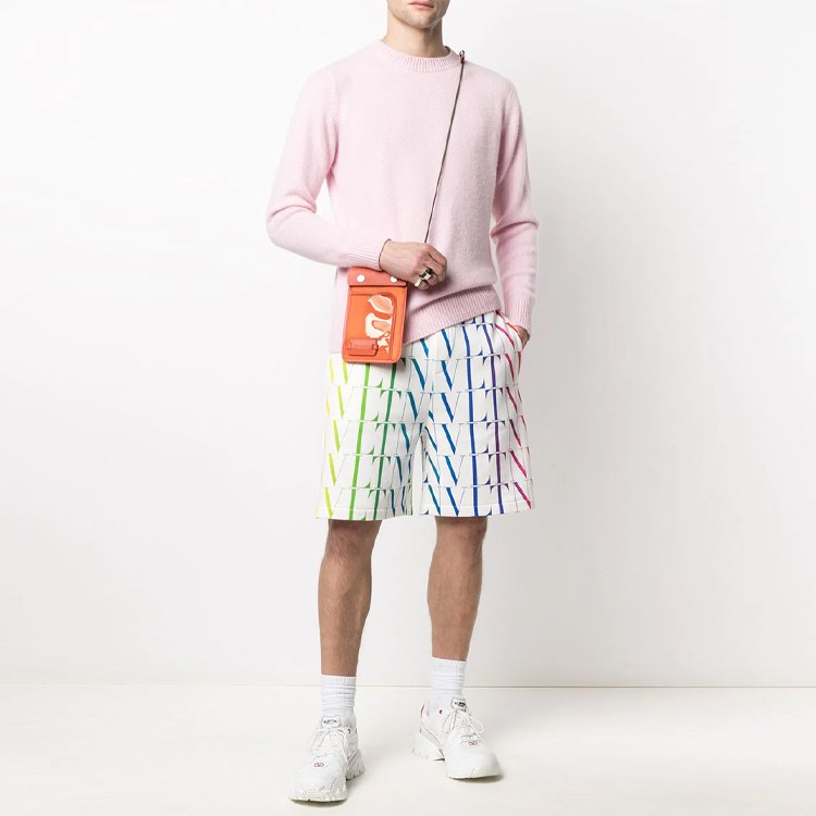 Valentino SS21 Vltn Times Bermuda Shorts White