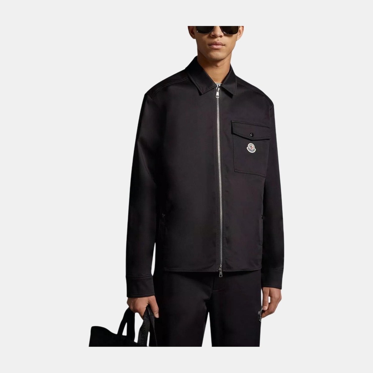 Moncler Gabardine Zip-Up Shirt