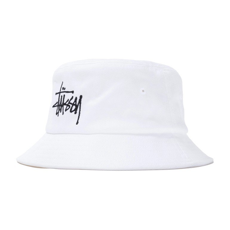 Stussy Logo Bucket Hat White