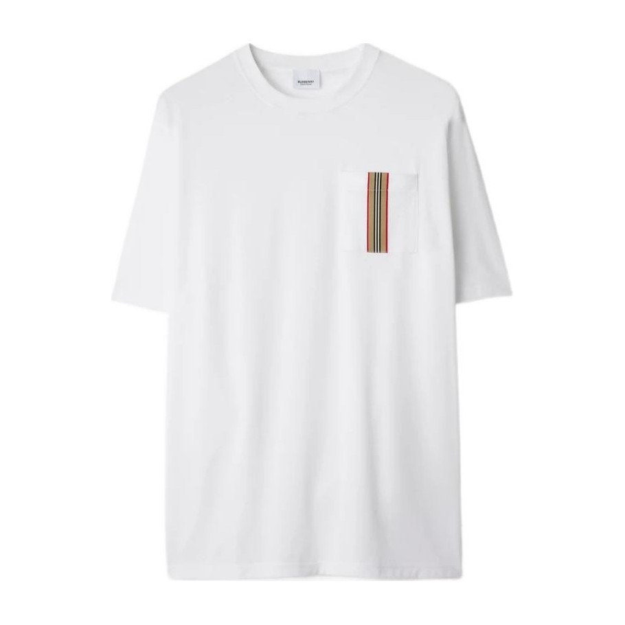 Burberry Striped Logo Crewneck T-Shirt White