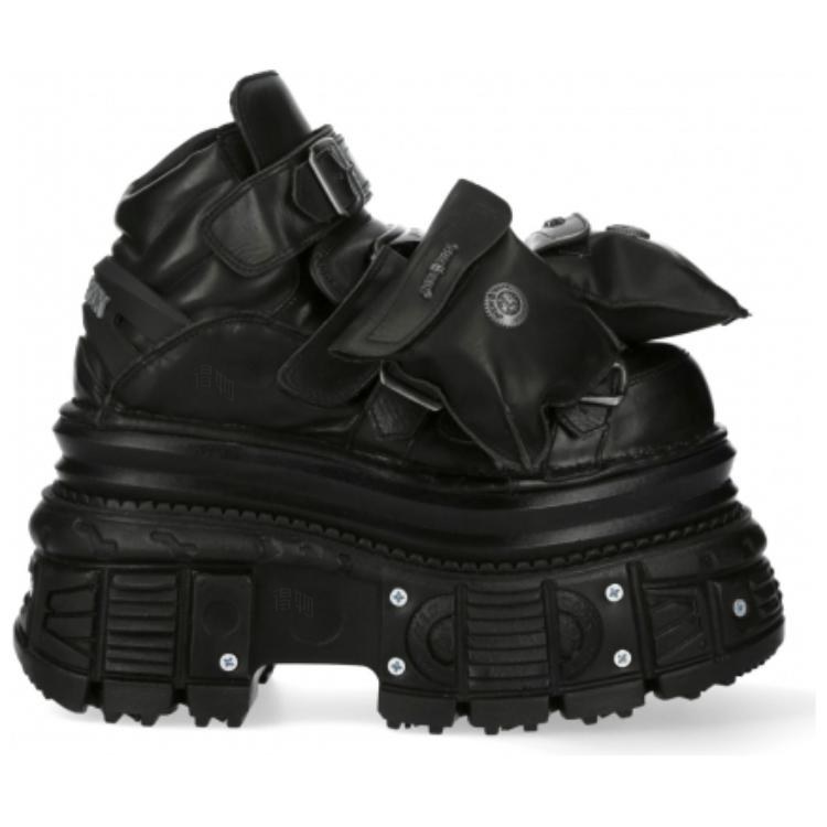 New Rock Short Boots 10cm Black