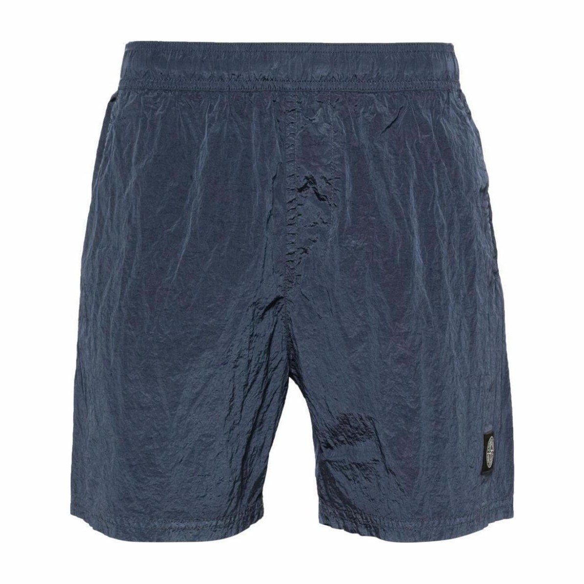Stone Island Logo Elastic Waist Shorts Blue