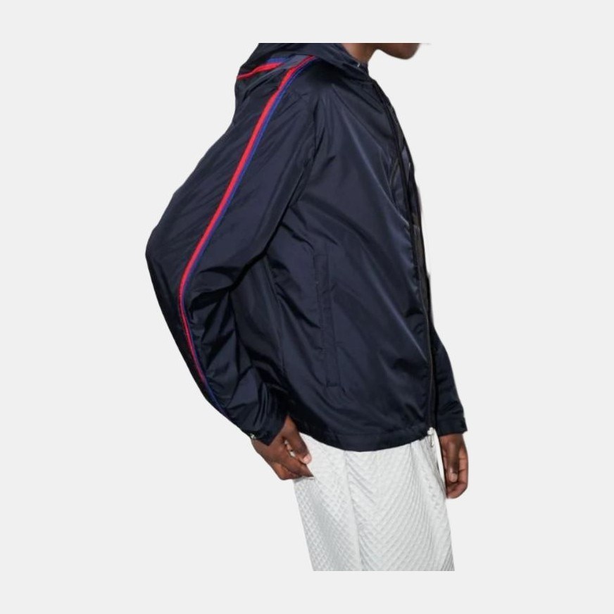 Moncler SS22 Logo Patch Hoodie Jacket Blue