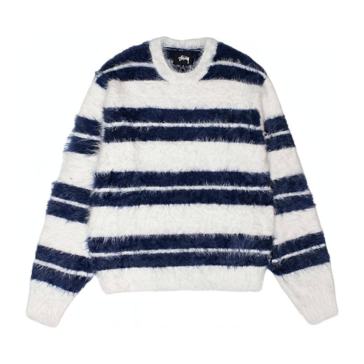 Stussy SS24 Fuzzy Stripe Crewneck Sweater