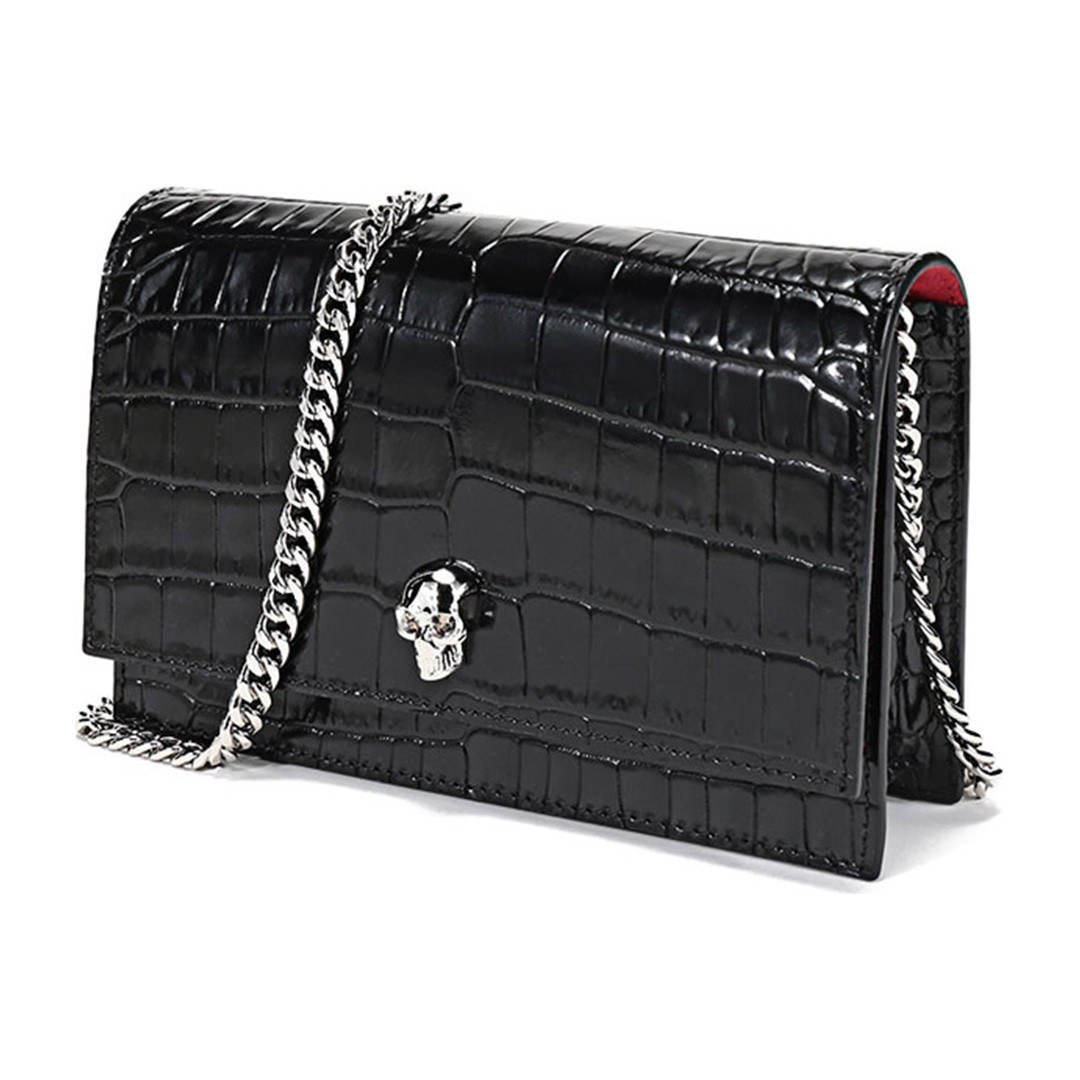Alexander McQueen Chain Leather Clutch Small Black