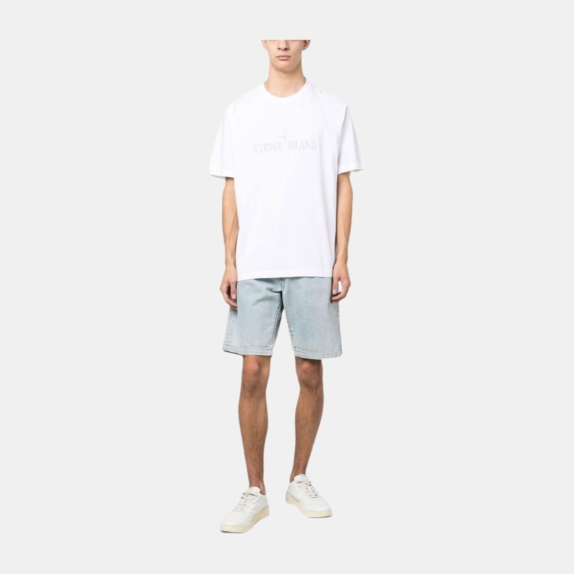 Stone Island SS23 Letter Logo Crewneck Tee White