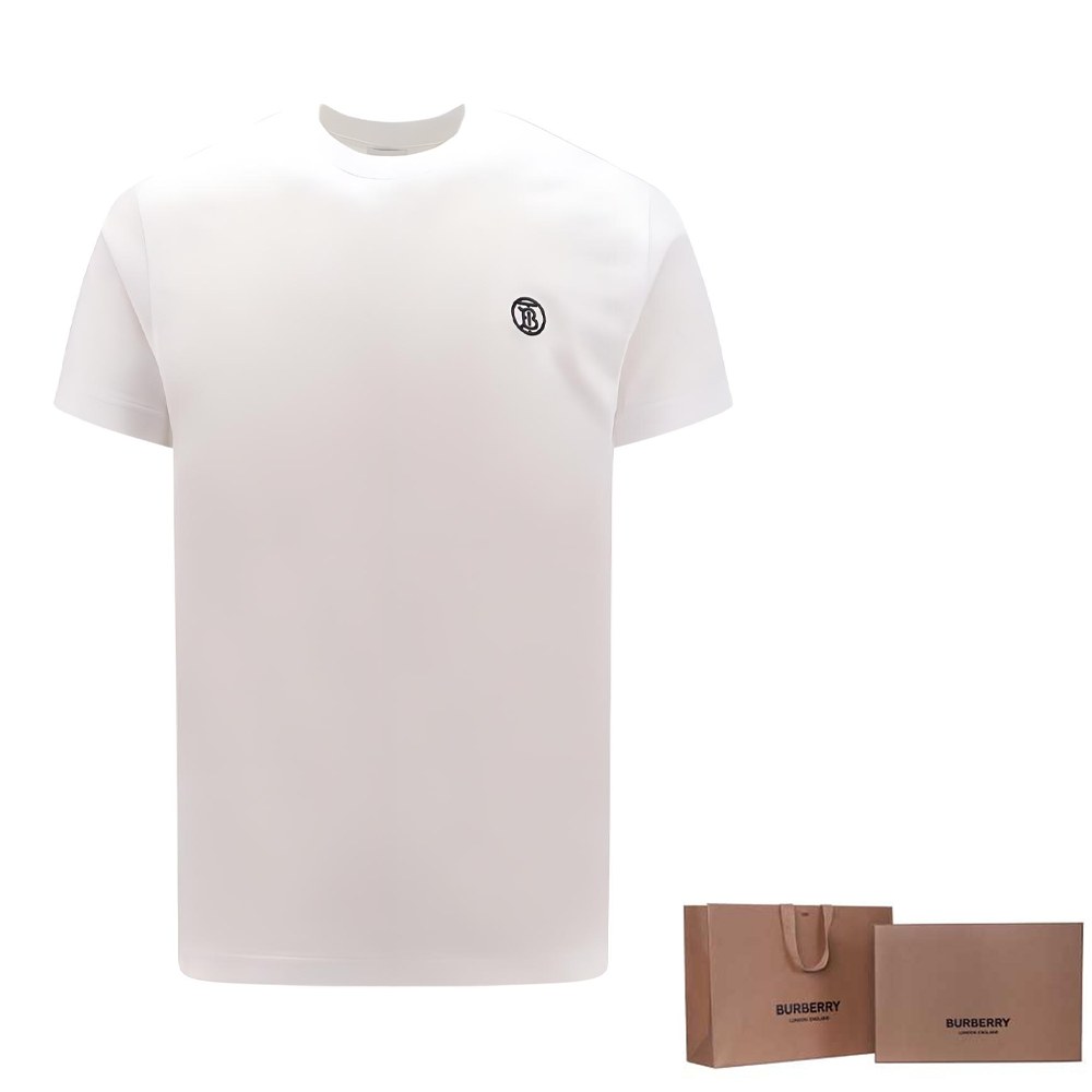 Burberry Logo Embroidered T-Shirt White