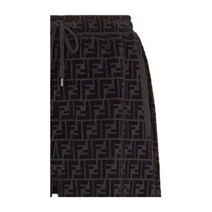Fendi Logo Print Drawstring Shorts