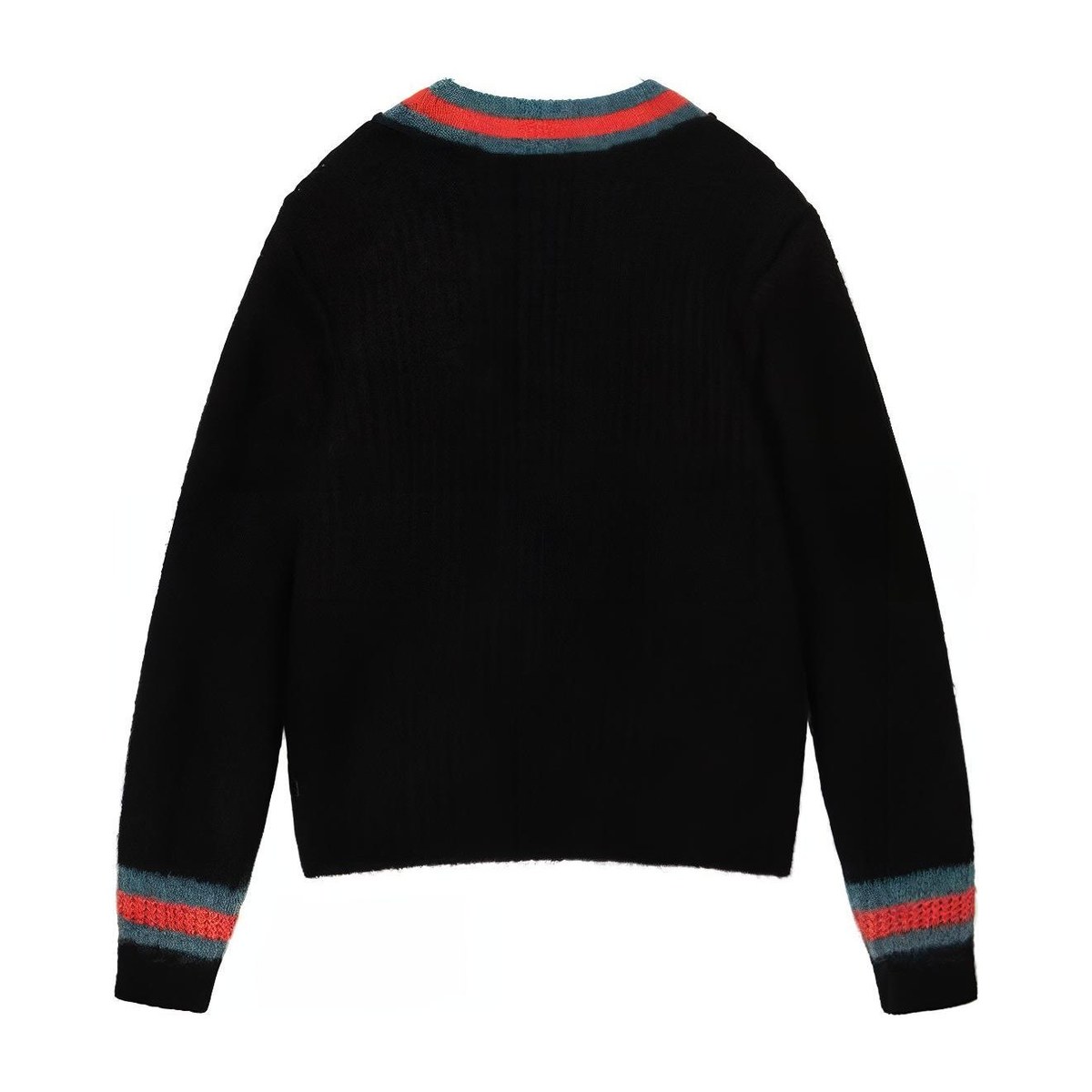 Stussy FW22 V-Neck Pullover Wool Sweater Gray
