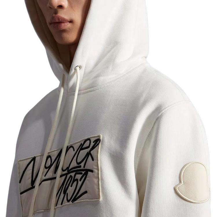 Moncler FW22 Logo Hoodie White