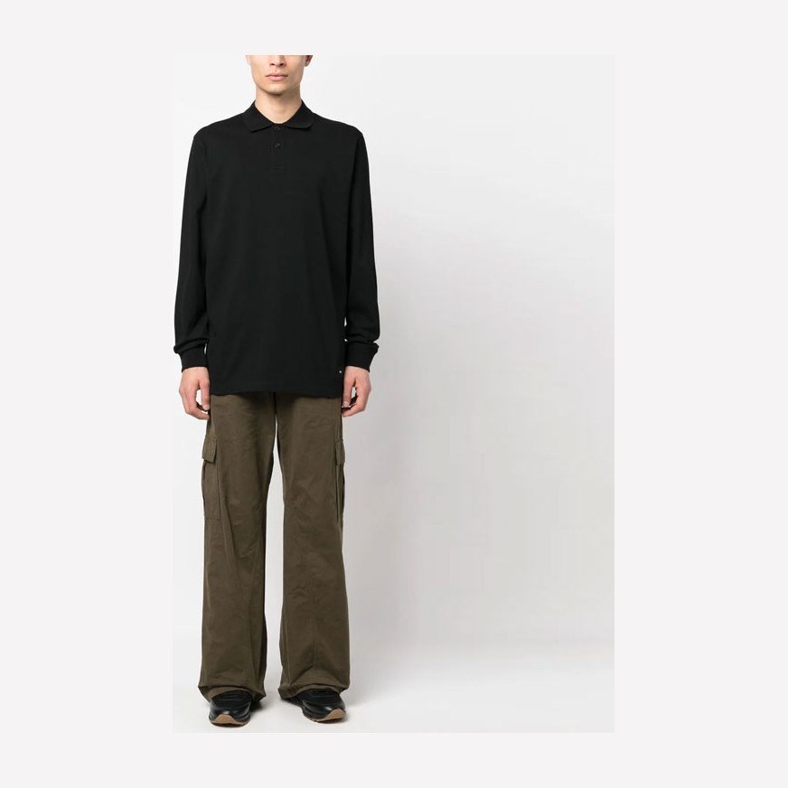 Y-3 Long Sleeve Polo Black