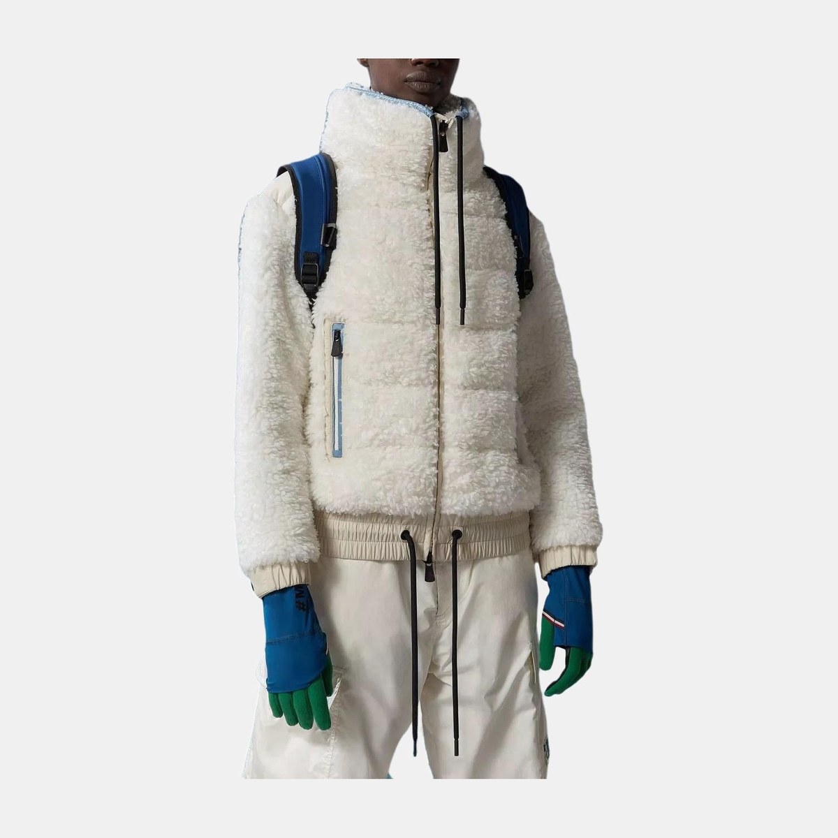 Moncler Grenoble SS23 Plush Collar Zip Jacket White