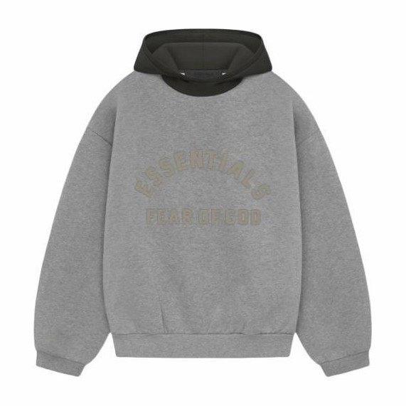 Fear of God Essentials SS24 Nylon Fleece Hoodie Dark Heather Oatmeal