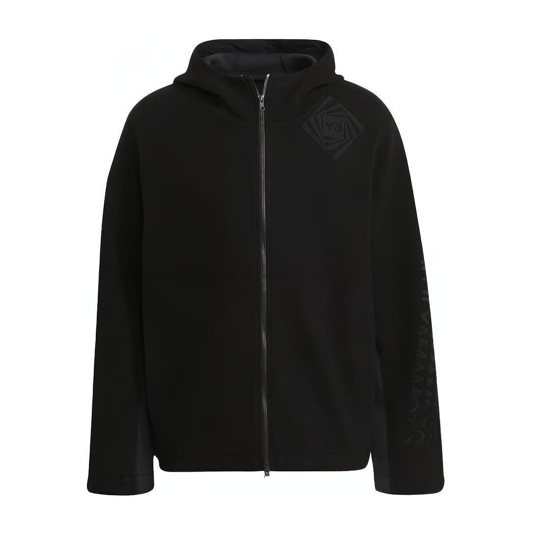 Y-3 FW21 Embroidered Hoodie Jacket Black