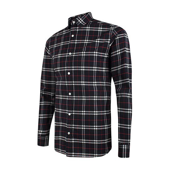 Burberry Navy Check Button-Up Shirt