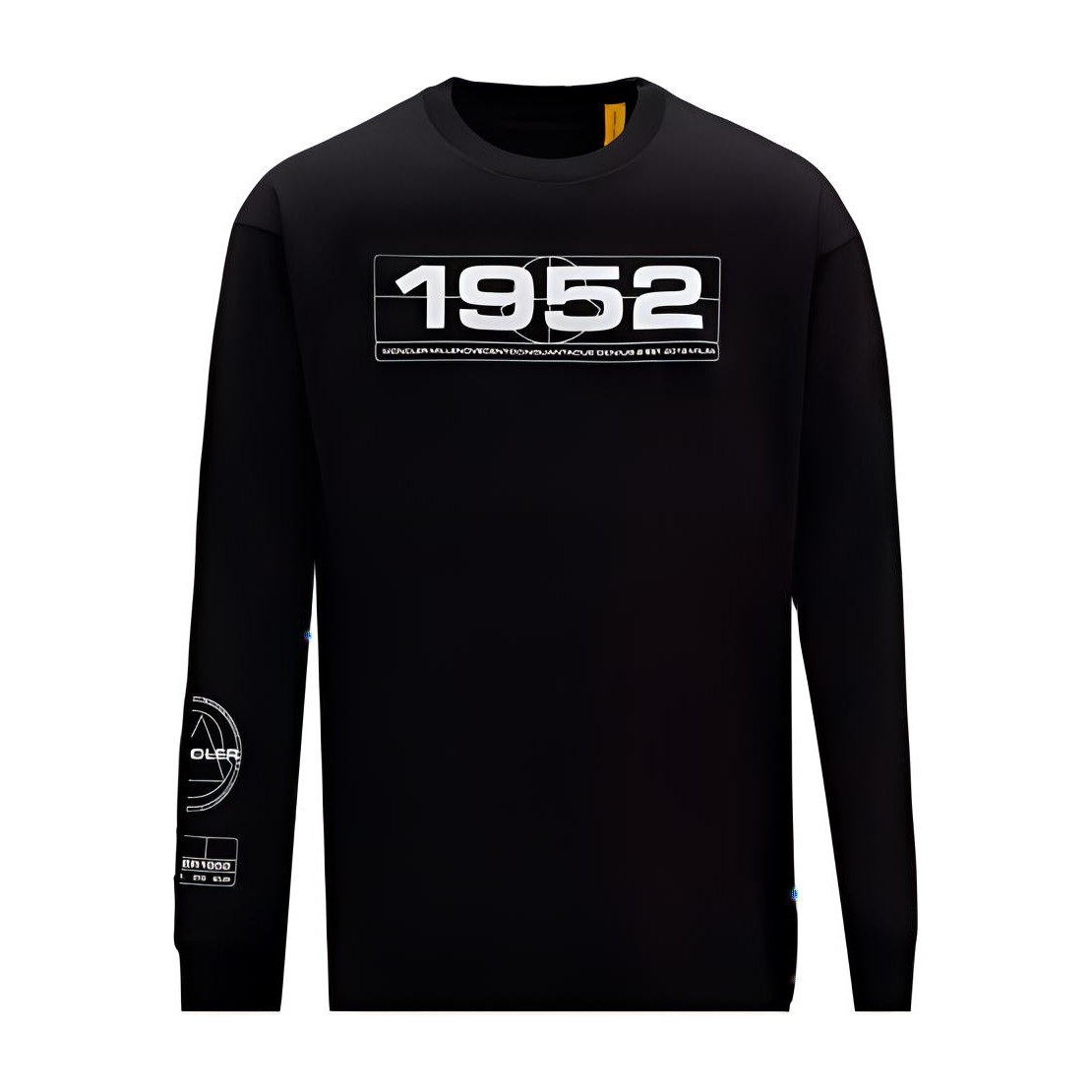 Moncler FW22 Letter Print Crewneck Sweatshirt Black