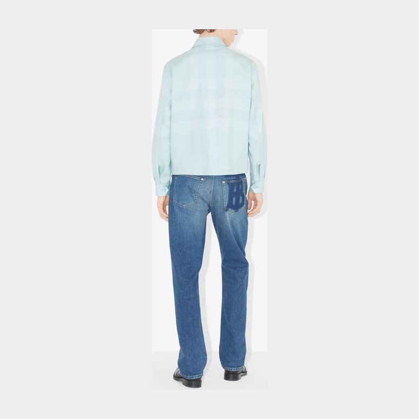 Burberry SS23 Check Print Zip Jacket Blue