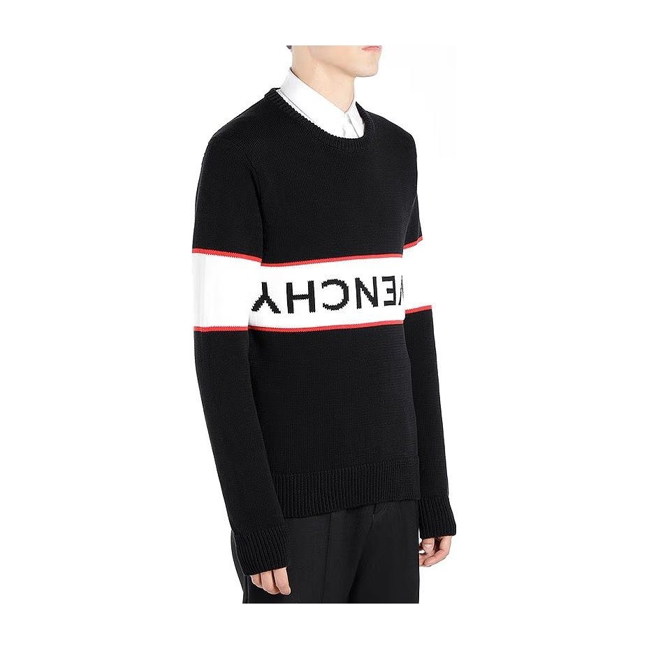 Givenchy Logo Stripe Crewneck Sweater