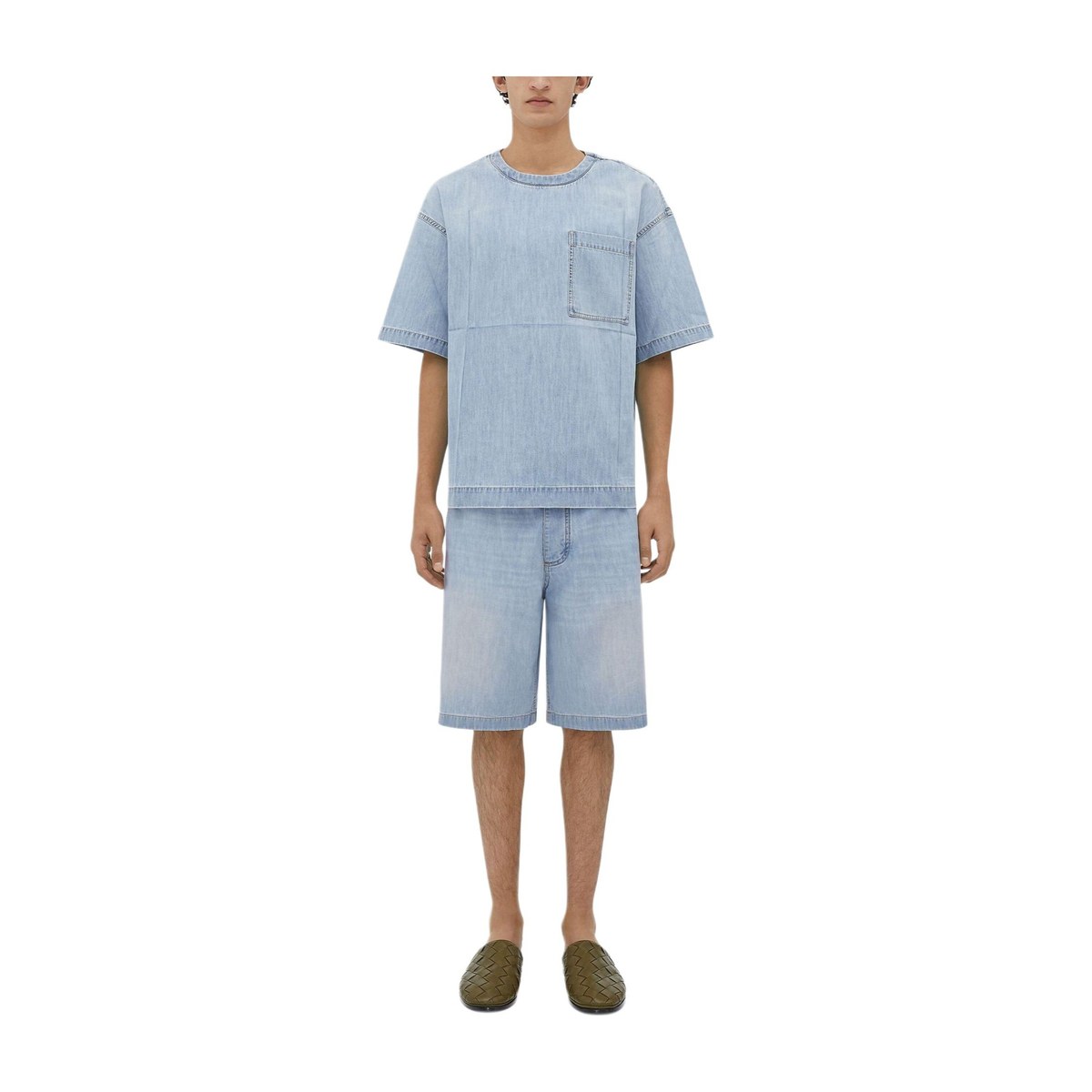Bottega Veneta FW23 Light Bleached Denim T-Shirt T