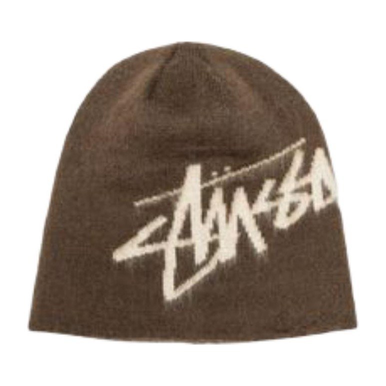 Stussy Solid Logo Acrylic Beanie Brown