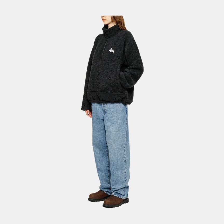 Stussy Polar Fleece Half Zip Mock Neck