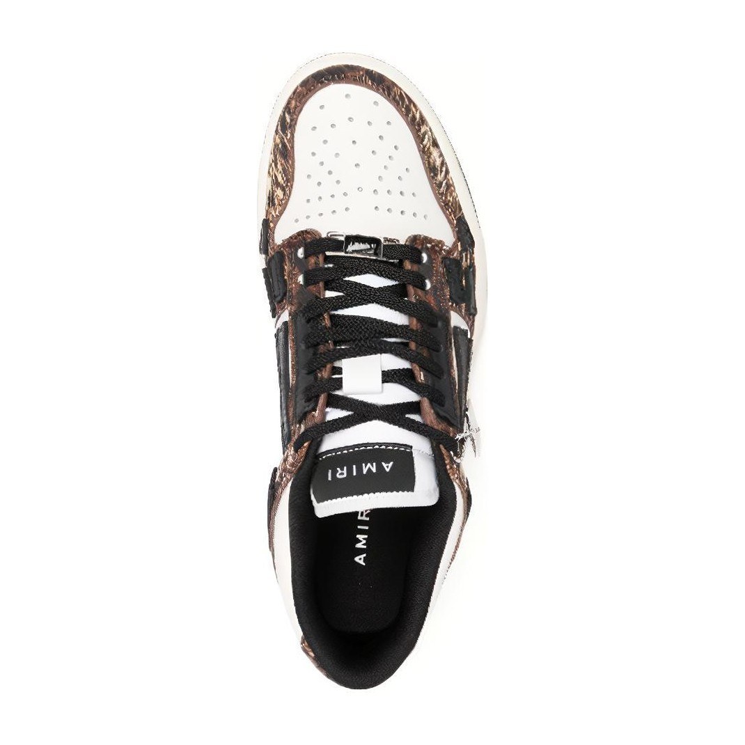 AMIRI Skel-Top Low White Brown