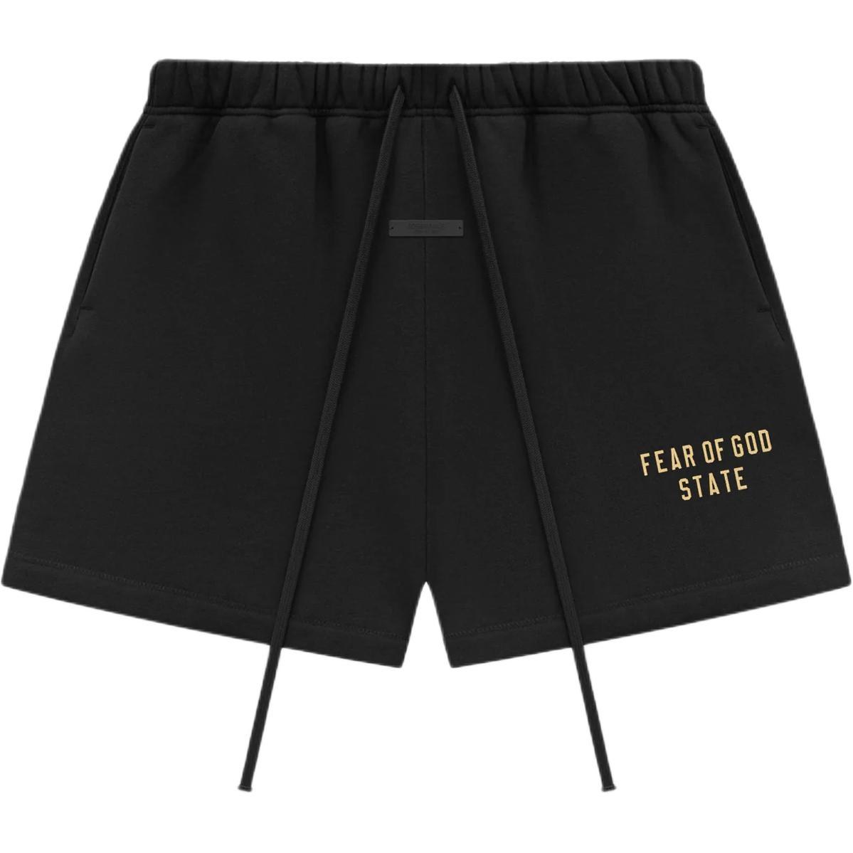 Fear of God Essentials Fleece Soccer Short Obsidian Black