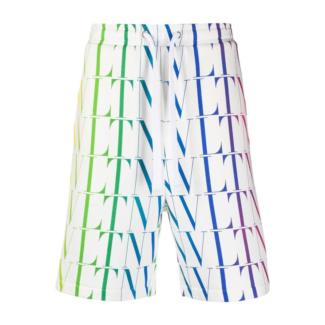 Valentino SS21 Vltn Times Bermuda Shorts White