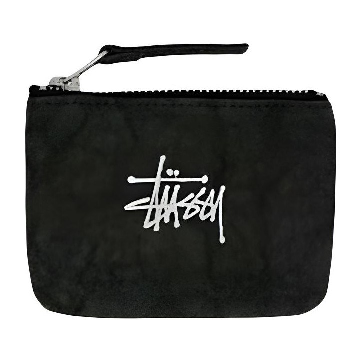 Stussy Classic Logo Canvas Wallet Black
