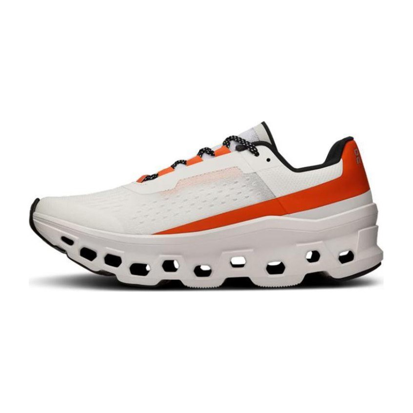 On Cloudmonster White Orange