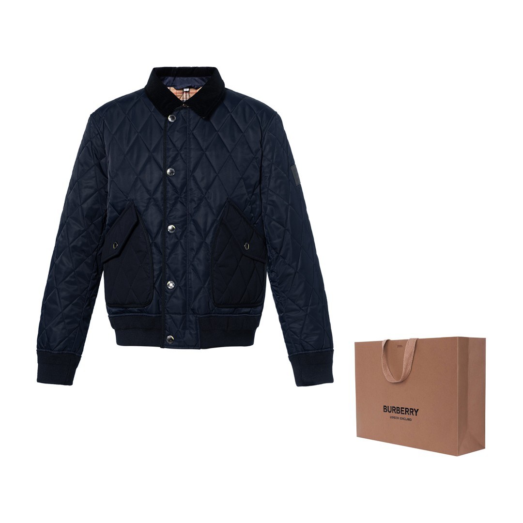 Burberry Quilted Jacket Navy