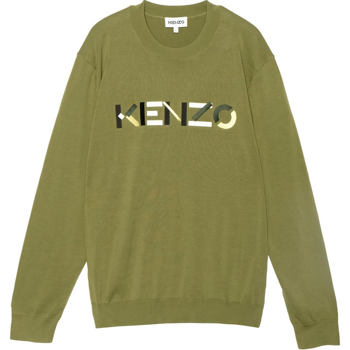 KENZO SS21 Logo Knit Sweater Green