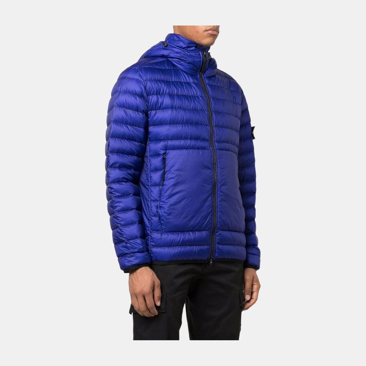 Stone Island Hooded Down Jacket Blue
