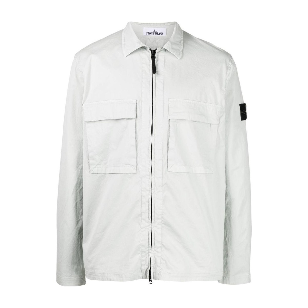 Stone Island Logo Zip Jacket White
