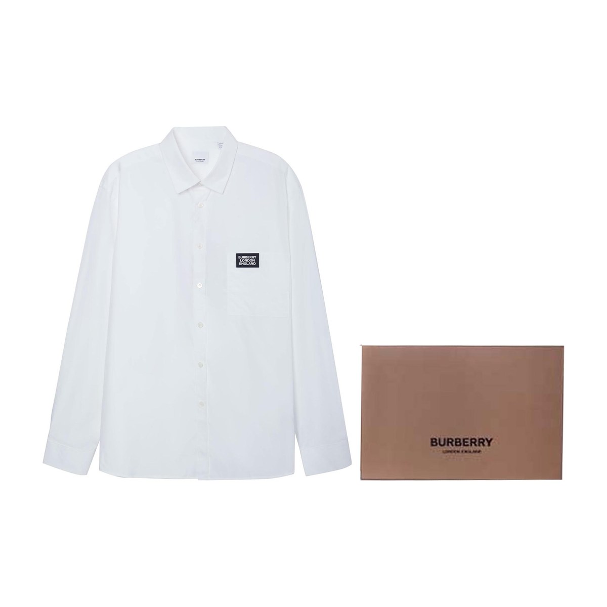 Burberry Logo Long Sleeve Shirt White