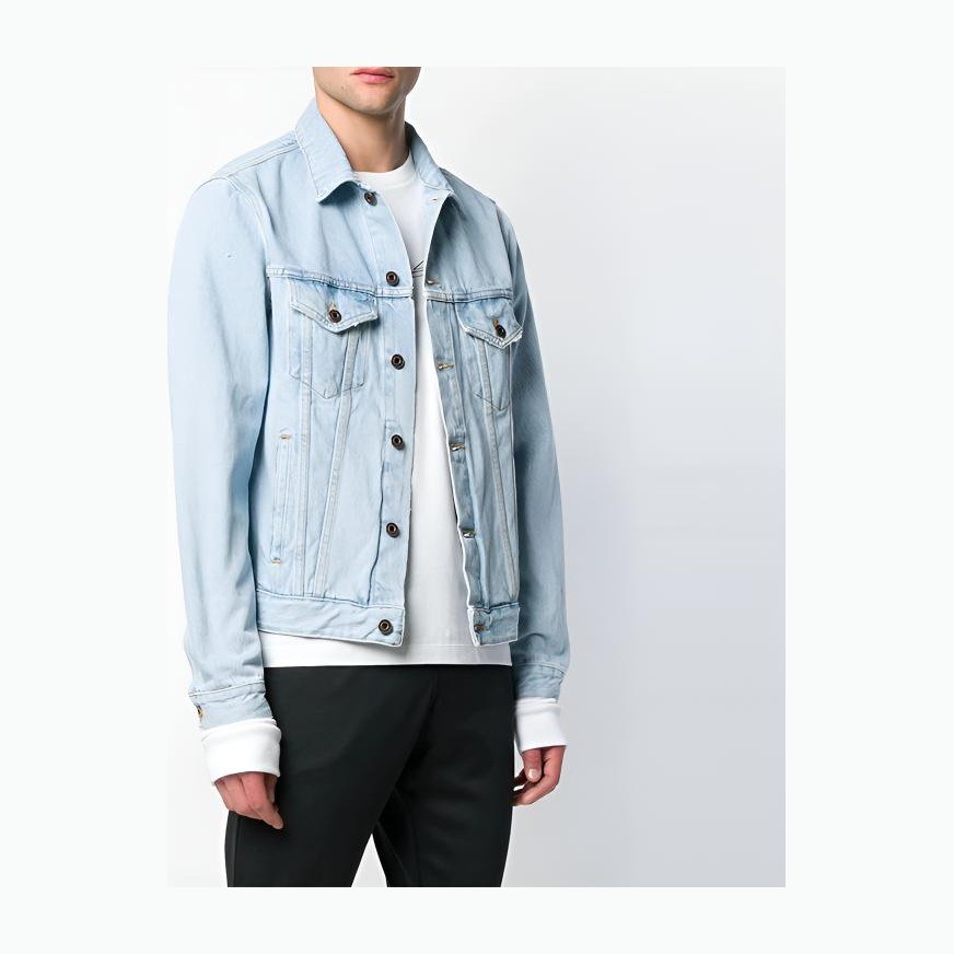 OFF-WHITE Logo Print Denim Jacket