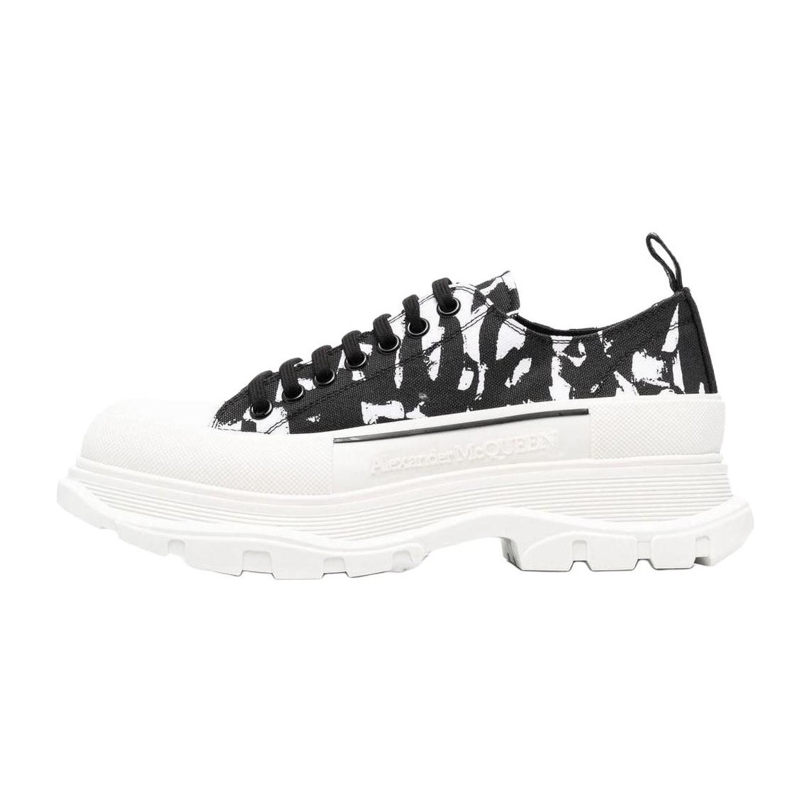 Alexander McQueen Tread Slick Lace-Up Thick Sole Black White
