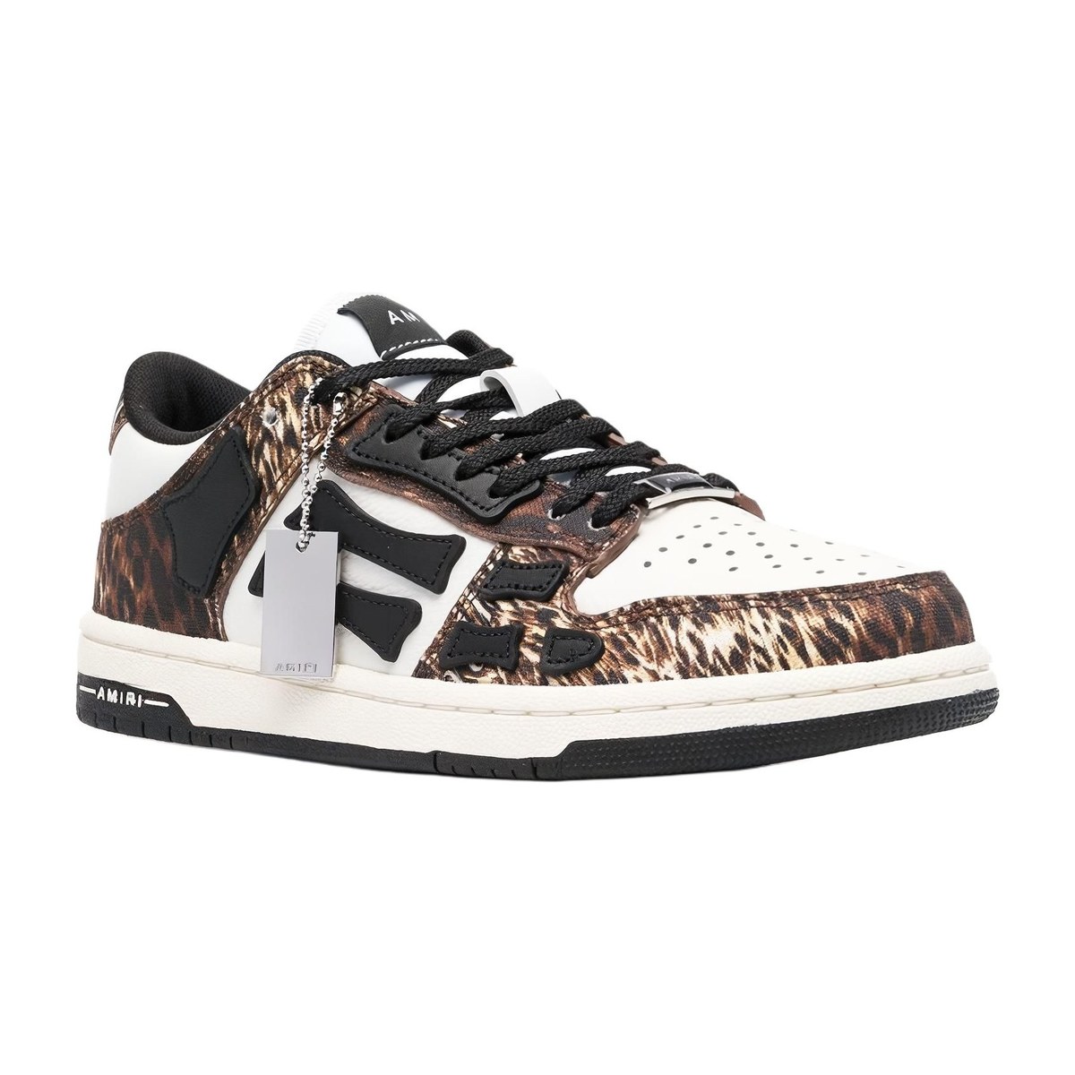 AMIRI Skel-Top Low White Brown