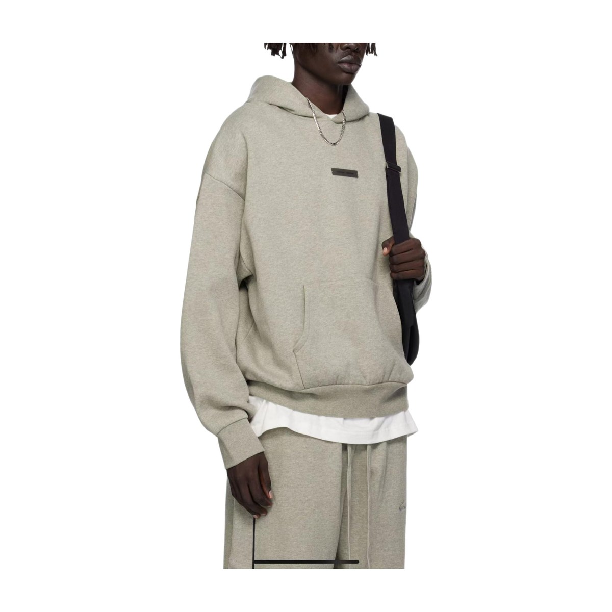 Fear of God Essentials SS25 Classic Fit Fleece Hoodie Concrete Heather