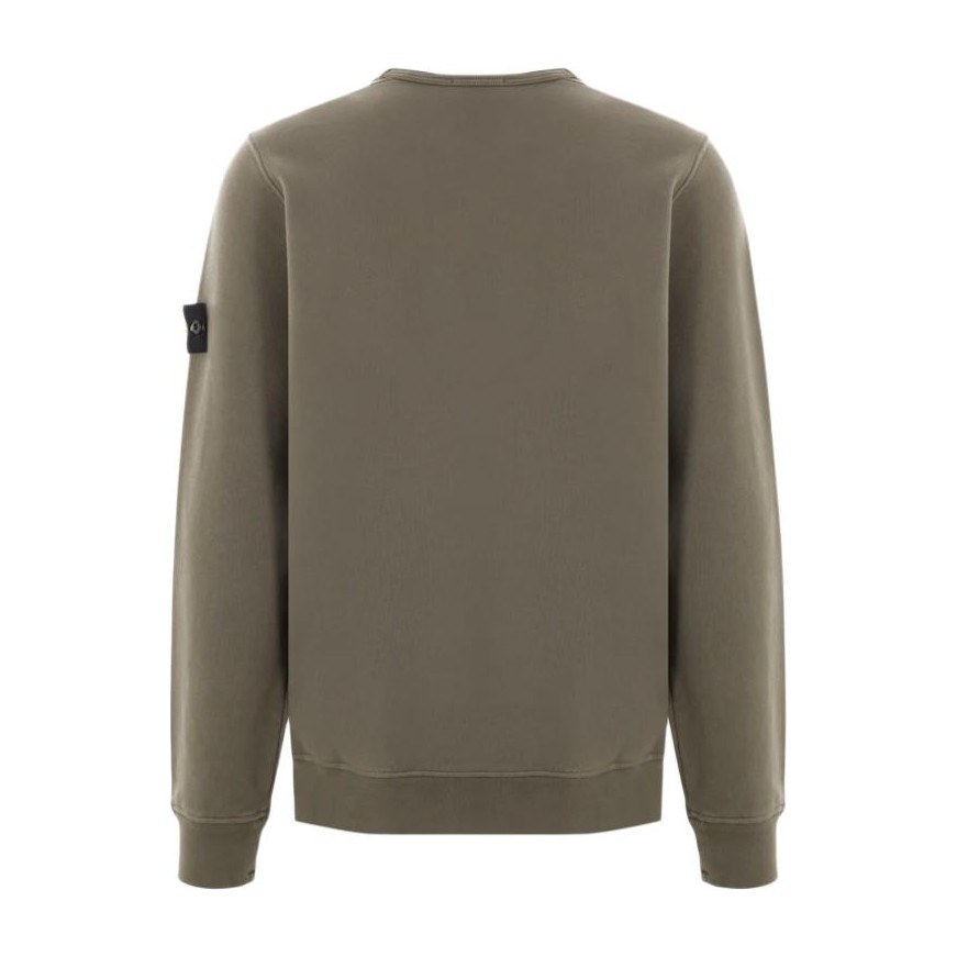 Stone Island Logo Badge Crewneck Sweatshirt Brown