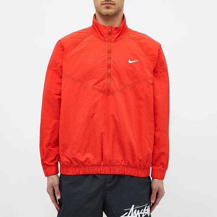 Stussy x Nike Logo Long Sleeve Jacket Red