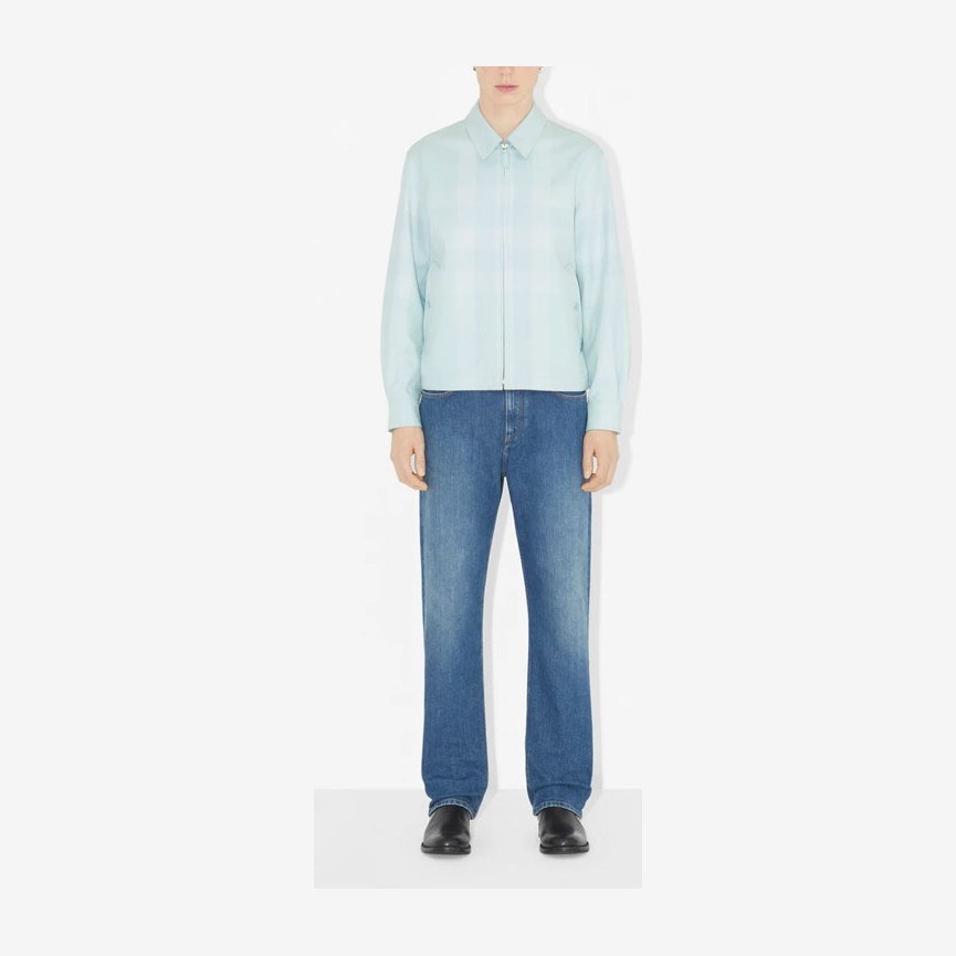 Burberry SS23 Check Print Zip Jacket Blue