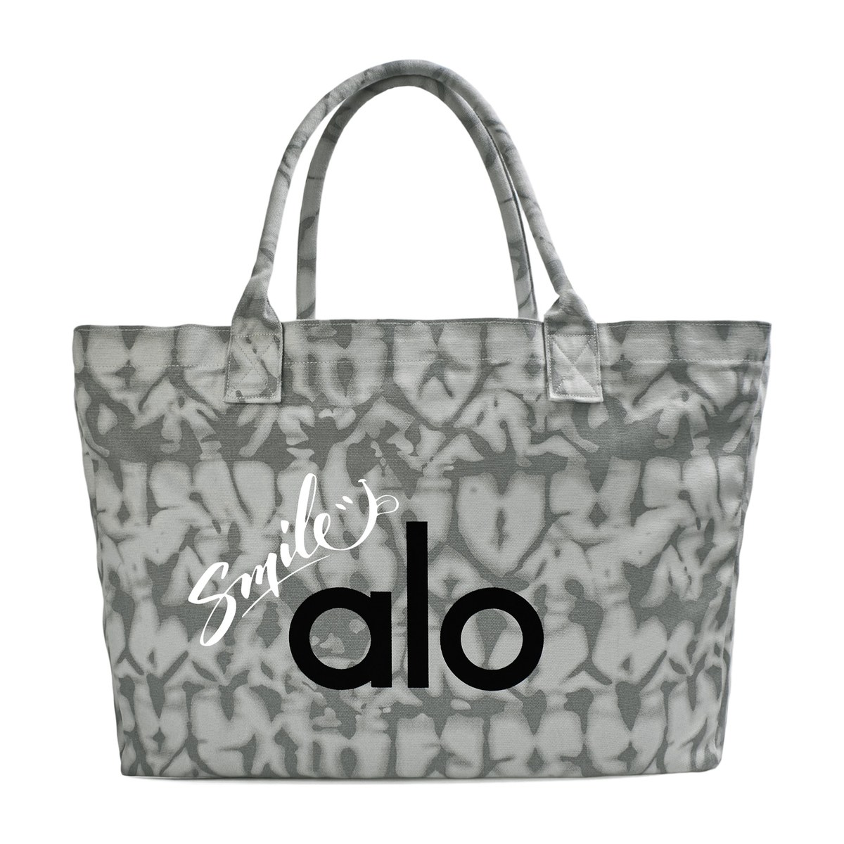 alo yoga Amber Graffiti Tote Bag Large Gray